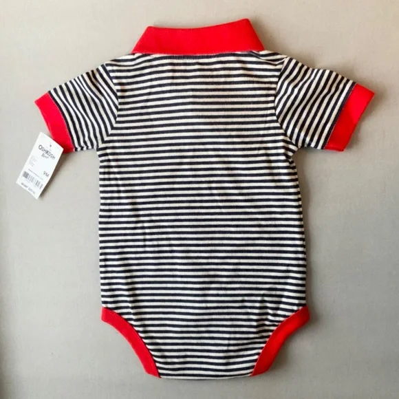 LOT OF 2 OSHKOSH B’GOSH BABY BOYS 9 Mos. ONE PIECE BODYSUITS PLAID & STRIPED NWT - Picture 7 of 7